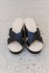 Cherish The Moments Contrast Platform Sandals in Black