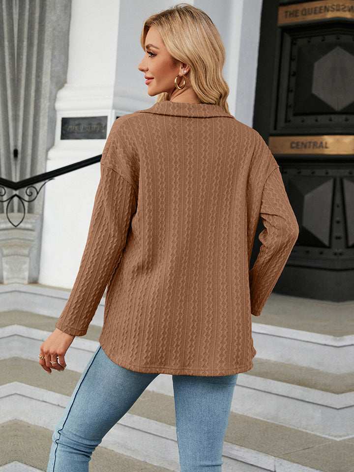 Collared Neck Long Sleeve Shirt