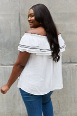 ODDI Full Size Off The Shoulder Ruffle Blouse