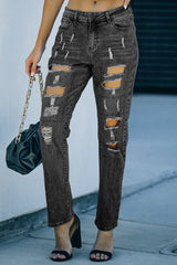 It's All So Simple Distressed Straight Leg Jeans
