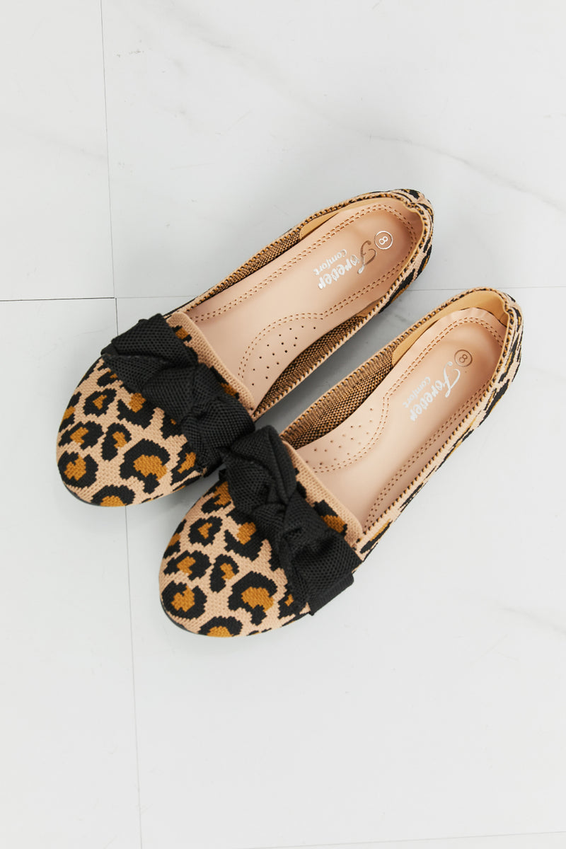 Leopard Bow Detail Flats