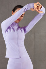 Zip-UpThumbhole Sleeve Sports Top