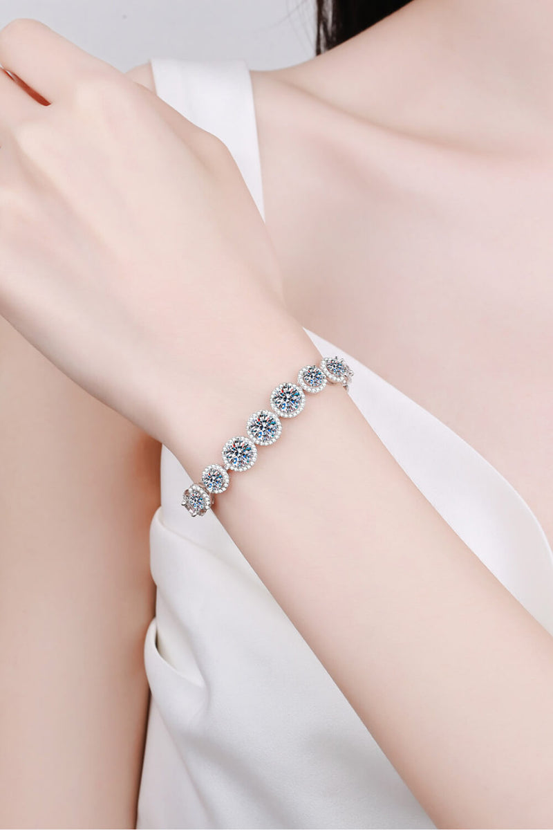 925 Sterling Silver 10.4 Carat Moissanite Bracelet