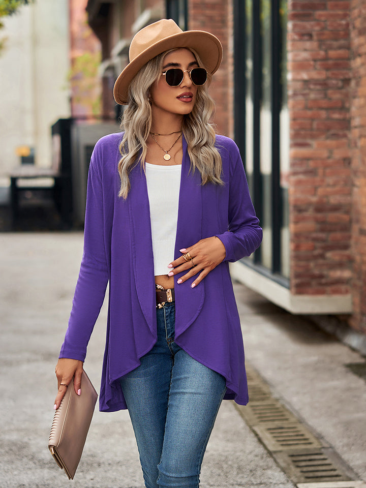 Open Front Long Sleeve Cardigan