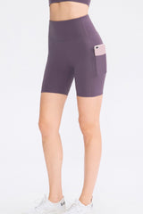 Exposed Seam Biker Shorts with Pockets