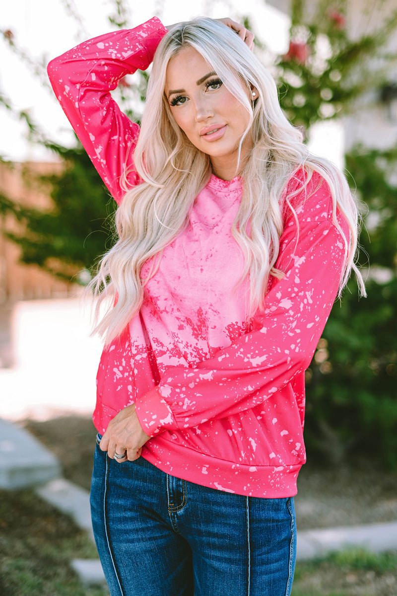 Printed Round Neck Long Sleeve Sweatshirt