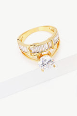Sparkling Cubic Zirconia Gold-Plated Ring