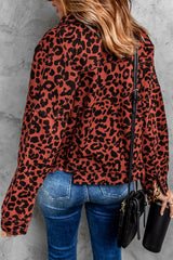 Leopard Print Raw Hem Jacket