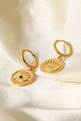 18K Gold Plated Evil Eye Drop Earrings