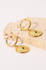 18K Gold Plated Evil Eye Drop Earrings