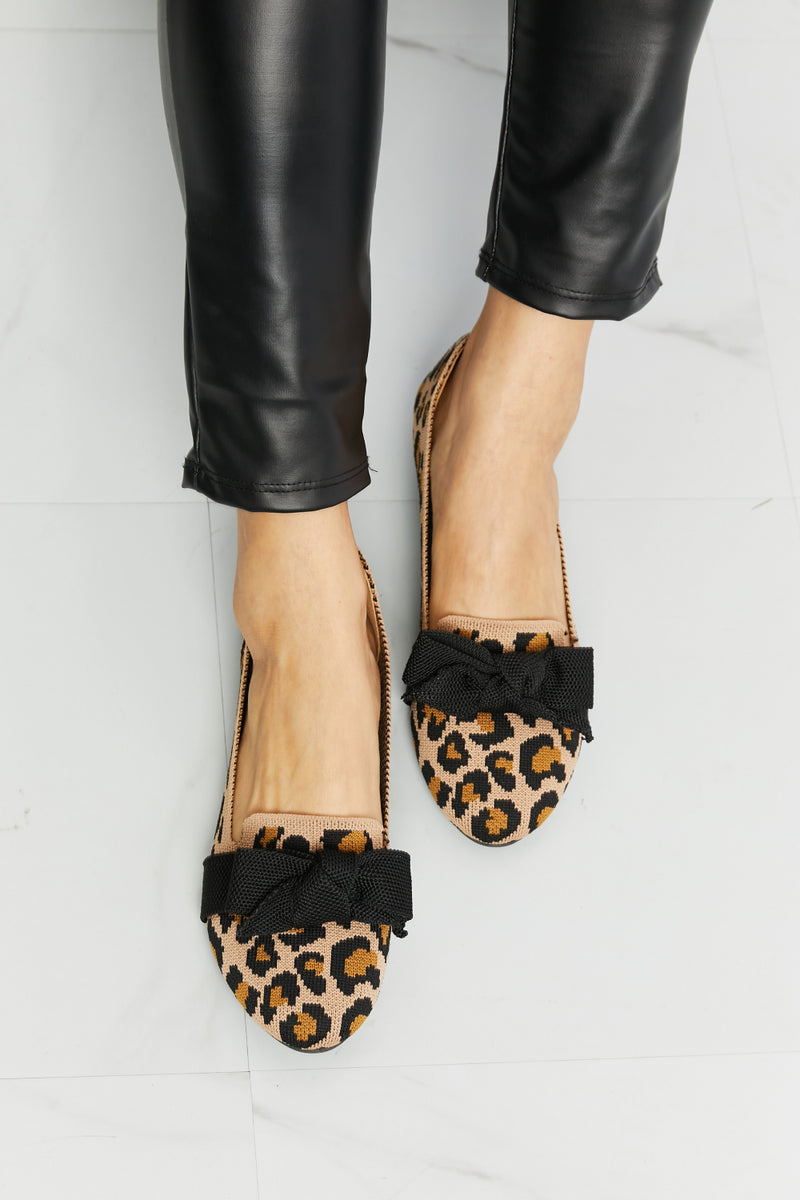 Leopard Bow Detail Flats