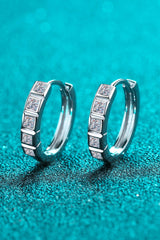 Always Chic Sterling Silver Moissanite Huggie Earrings