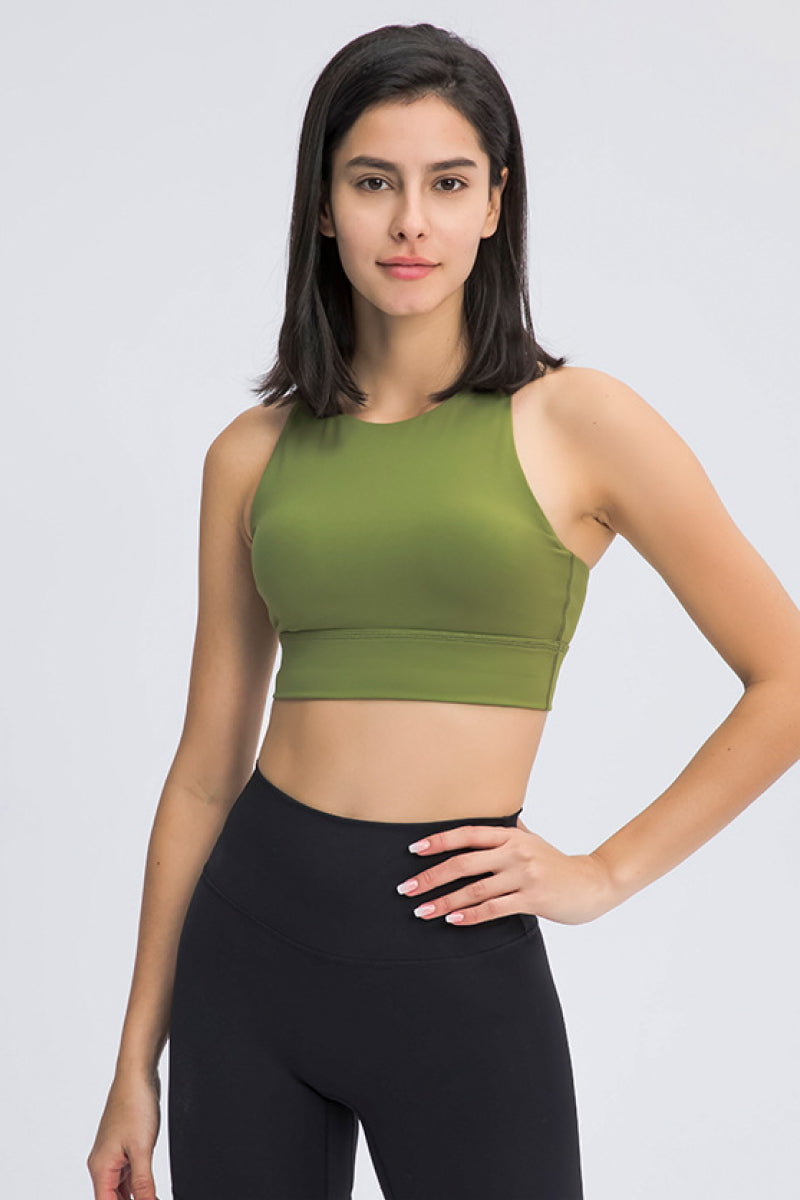 Cut Out High Neck Sports Bra