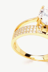Elegant Cubic Zirconia Gold-Plated Ring