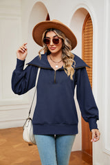 Half-Zip Collared Sweatshirt