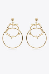 18K Gold-Plated Double Hoop Drop Earrings