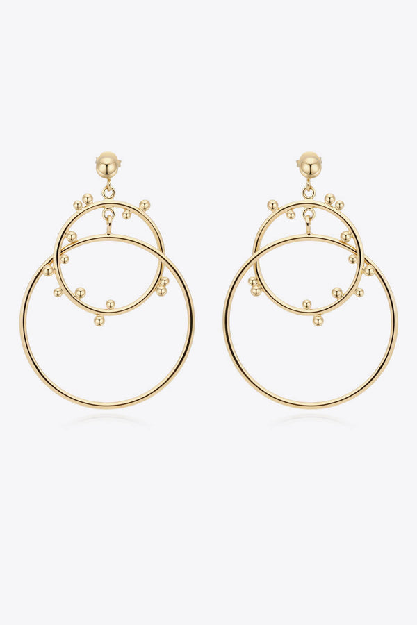 18K Gold-Plated Double Hoop Drop Earrings