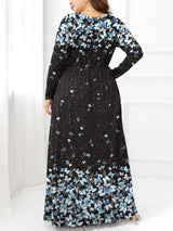 Plus Size Round Neck Maxi Dress with Pockets