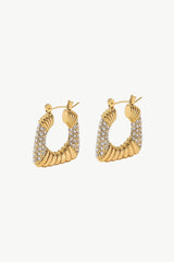 18K Gold Plated Inlaid Cubic Zirconia Earrings