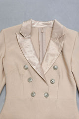 Double-Breasted Lapel Collar Blazer Dress