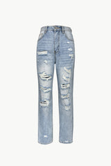 Acid Wash High-Rise Distressed Jeans - Bakers Shoes store