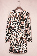 Animal Print Polka Dot Tie Waist Dress - Bakers Shoes store