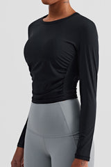 Gathered Detail Long Sleeve Sports Top
