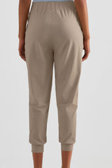 Elastic Waist Cropped Joggers with Side Pockets