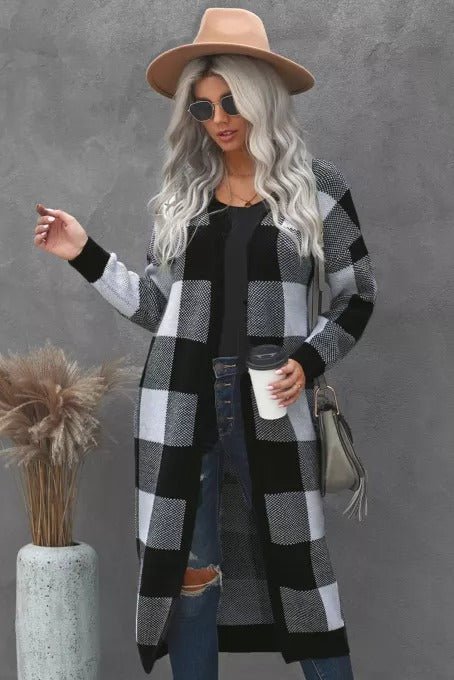 Buffalo Plaid Duster Cardigan - Bakers Shoes store