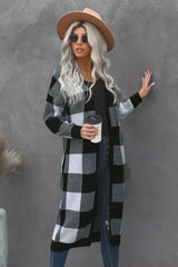 Buffalo Plaid Duster Cardigan - Bakers Shoes store