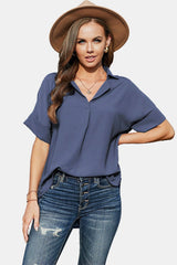 Button Back Short Sleeve Top - Bakers Shoes store