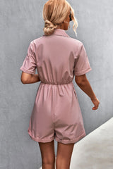 Button Down Collared Neck Romper - Bakers Shoes store