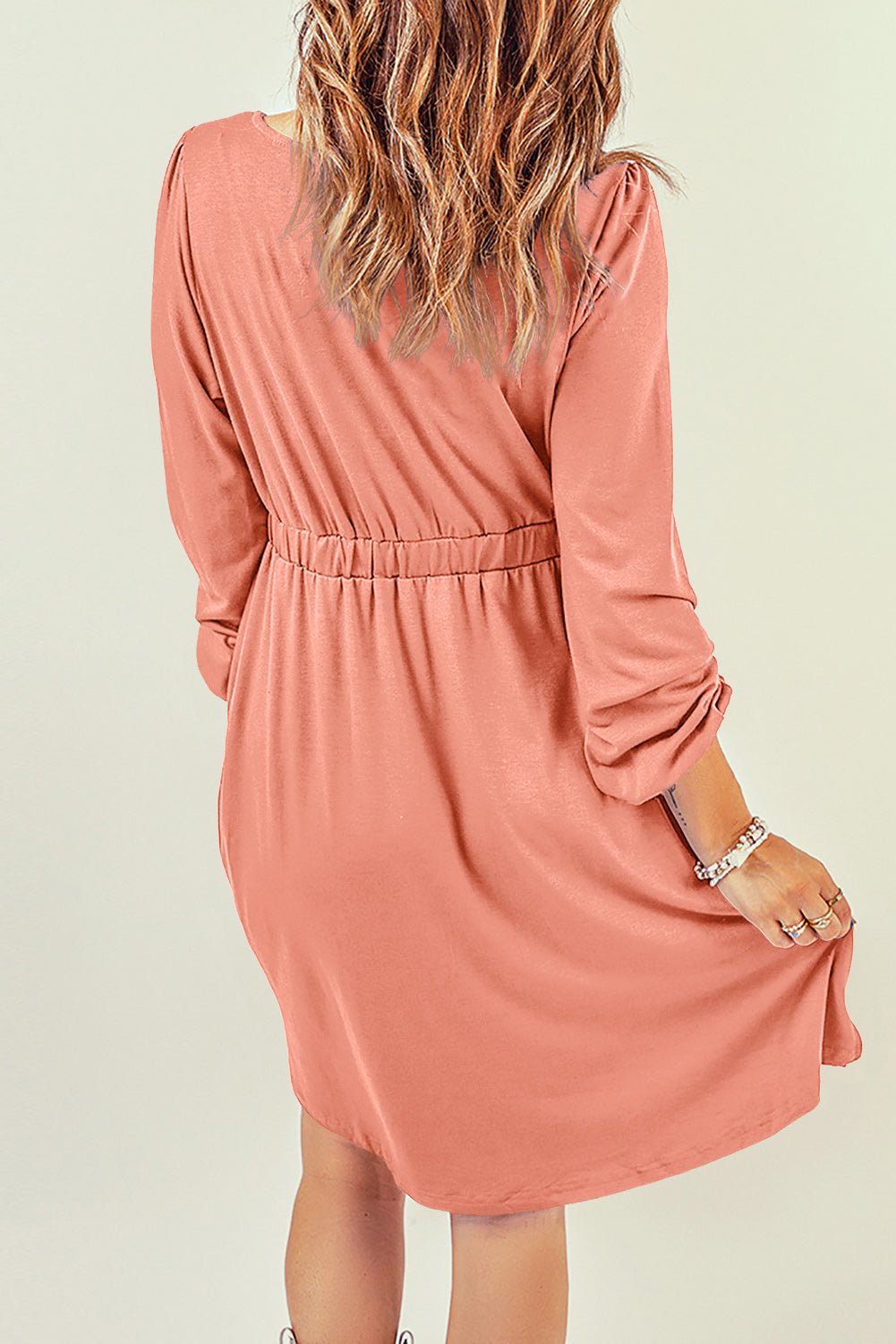 Button Down Long Sleeve Dress with Pockets - Bakers Shoes store