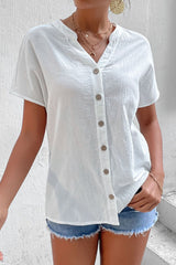 Button Down Notched Short Sleeve Shirt - Bakers Shoes store