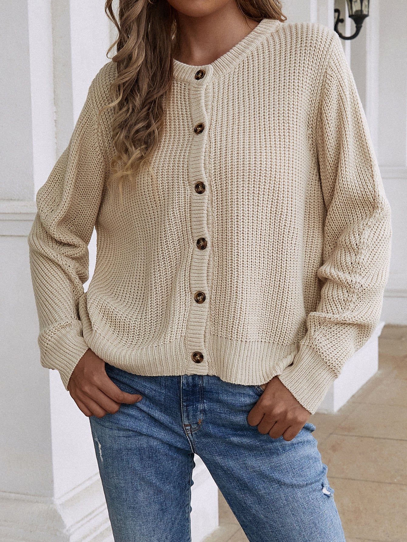 Button Down Rib-Knit Reversible Sweater - Bakers Shoes store