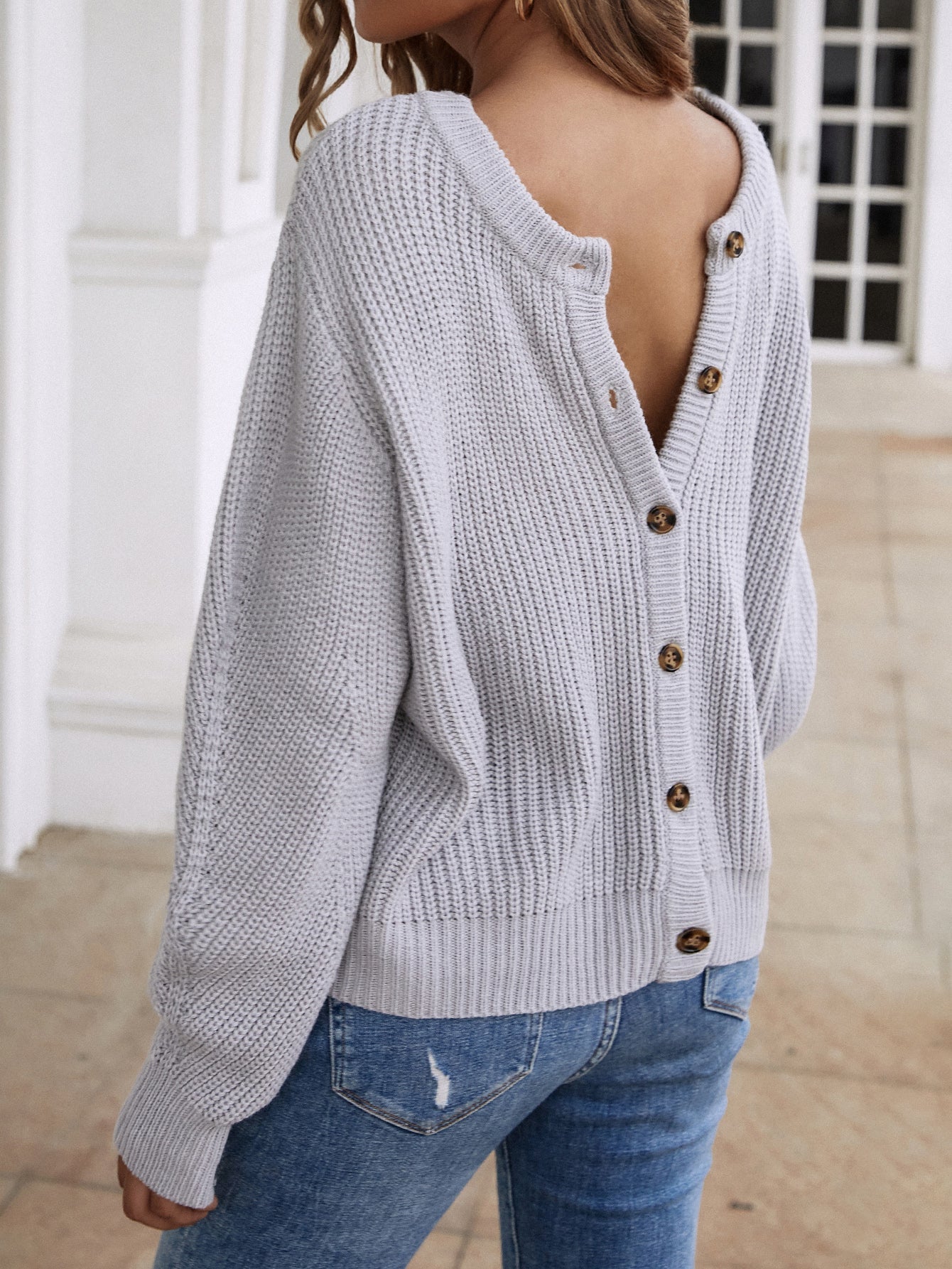Button Down Rib-Knit Reversible Sweater - Bakers Shoes store