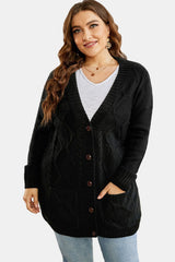 Button Pocket Cable Knit Cardigan - Bakers Shoes store
