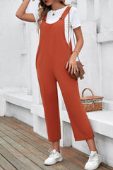 Button Strap Cropped Overalls - Bakers Shoes store