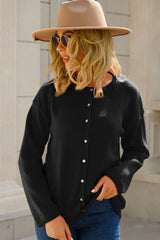 Button-Up Round Neck Cardigan - Bakers Shoes store