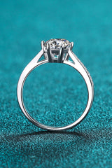 925 Sterling Silver Moissanite Adjustable Ring