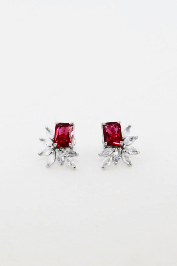 Zirconia Stone Floral Stud