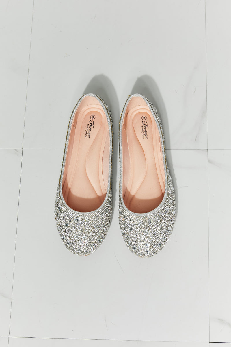 Sparkle In Your Step Rhinestone Ballet Flat in Silver