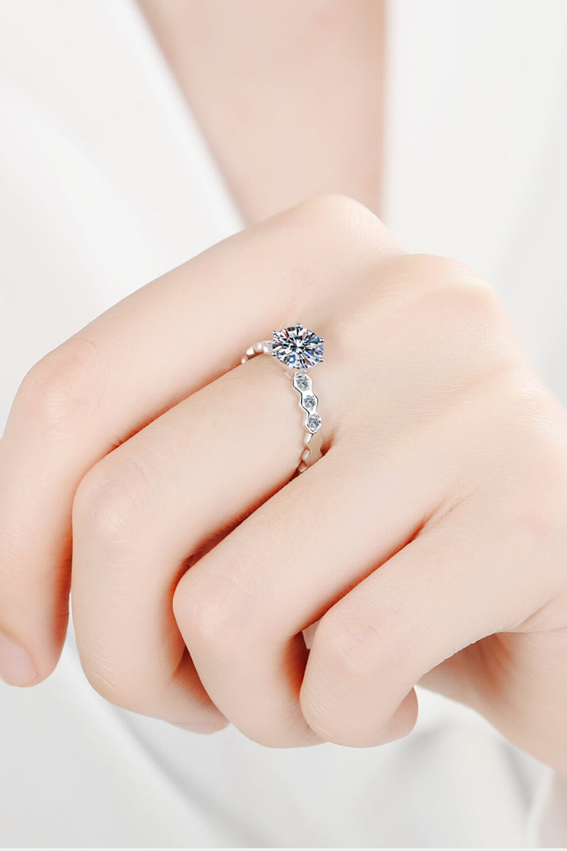 1 Carat Moissanite Six-Prong Ring