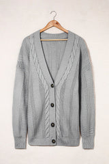 Cable-Knit Button Front V-Neck Cardigan - Bakers Shoes store
