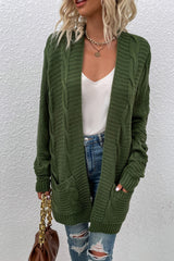 Cable-Knit Open Front Longline Cardigan - Bakers Shoes store