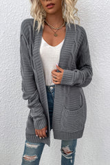 Cable-Knit Open Front Longline Cardigan - Bakers Shoes store
