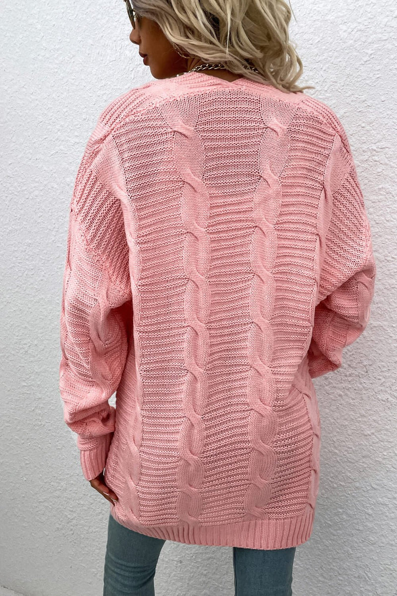 Cable-Knit Open Front Longline Cardigan - Bakers Shoes store
