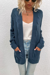 Cable-Knit Open Front Longline Cardigan - Bakers Shoes store