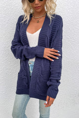Cable-Knit Open Front Longline Cardigan - Bakers Shoes store