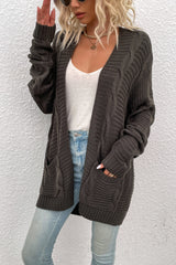 Cable-Knit Open Front Longline Cardigan - Bakers Shoes store